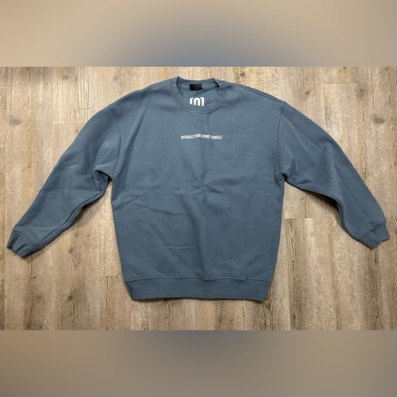 Officially Now Loving Yourself Tops - OFFICIALLY NOW LOVING YOURSELF
Light Blue Embroidered Sweatshirt